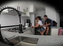 Hidden Camera Catches Nympho Latina Neighbor Bent Over in Wild Action