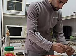 Cooking Omelette Undressing Jerking Off Cumming On Food!