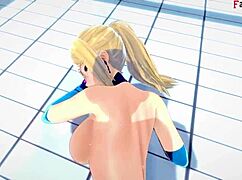 Samus Aran Slams Hard in Pool Bikini Fantasy