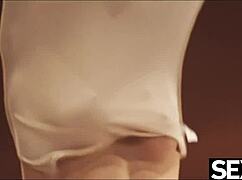 Sexy blonde lesbians suck big tits to wild orgasms