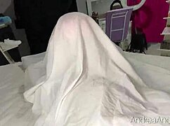 my stepmom caught me off guard and we ended up sharing the bed