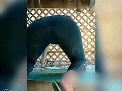 Intensely fucking my pierced pussy outdoors like a slut