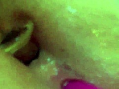 anal plug insertion and masturbating with g-spot vibrator