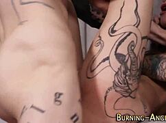 This fetish punk is getting double penetrated in a threesome! 😈