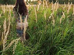 Real Amateur Couple Nails Outdoor ASS FUCK with Forest Creampie