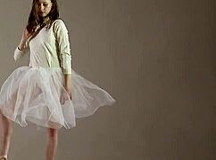 I am a blonde gymnast performing amazing stretches in the gym, but I sometimes mess up my routines.