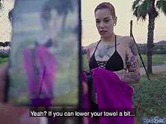 Inked latina pulled for public sex after bj 😈