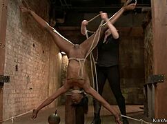 Bound Ebony Takes Anal Hook and Spanking in Intense Lezdom Session