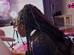 Black 28 ~ 20-Year-Old Ebony Babe Sucks White Daddy's Cock