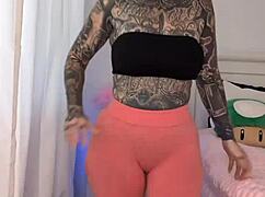 Why is Melody Radford trying on gym tights and flaunting her big ass?