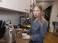 I wanted a cappuccino, but my bf, uh, helped me with sumthin’ else next door.