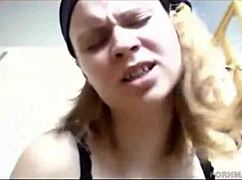 Guy Fucks Handmaid's Ass and Gets Blowjob, Cumshot on Her Big Tits and Monster Cock