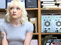 a young shoplifter gets disciplined with an officer's dick in the lingerie section