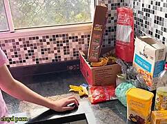 Latina Teen 18+ Bent Over In Kitchen Gets Fucked Hard By Skinny Guy