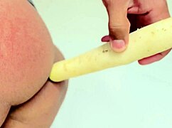 Misslili with her big round ass takes a dildo in her asshole