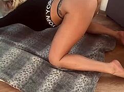 hot college girl shows flexible yoga positions with big tits