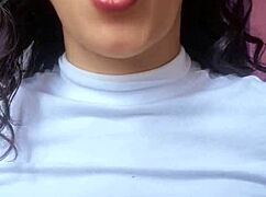 hot brazilian espuletinha in lingerie asks you to cum on her natural tits