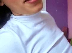 hot brazilian espuletinha in lingerie asks you to cum on her natural tits