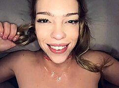 i'm so excited petite teen leah lee sucked daddy's cock and got a huge cumshot
