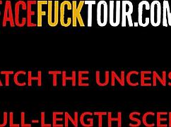 Sexy Redhead Teen Gags On Big White Cock