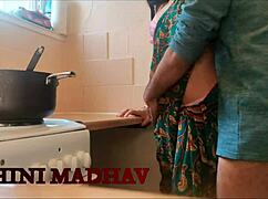 Unsatisfied girl banged hard by neighbor on kitchen platform.