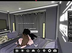 white slut gets fucked by big black cock in roblox game 😈