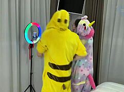 Skinny Sexy Girlfriend Takes Double Penetration and Cumshots from Horny Friends