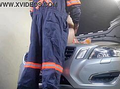 Mechanic fucks my wife while i watch