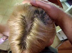 Two beautiful girls suck hairy dick POV