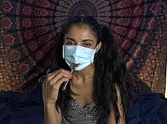 Why did she take off her mask to suck that cock?