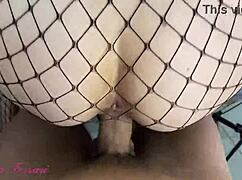 big dick destroying my pussy and cumming on my face in sheer and red