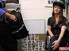 Petite Cop Records Herself At Work