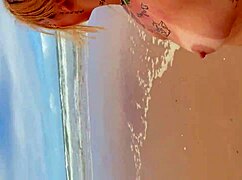 girl masturbates in public lake until squirting thrillingly 💦