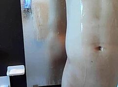 Muscular Handsome Man's Shower Time With Erotic Elements