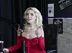 Beautiful Brazilian loira EXPLAINS how to do good ANAL SEX, DEMONSTRATES her BLOWJOB and MOANS when ENFIAR NO CU in sheer red