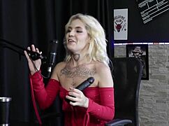 Beautiful Brazilian loira EXPLAINS how to do good ANAL SEX, DEMONSTRATES her BLOWJOB and MOANS when ENFIAR NO CU in sheer red