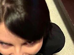 Watch this babe suck big cock passionately with deepthroat and moaning all the way