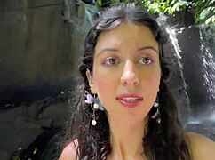 Sloppy Cum on Face in Public Locker Room and Cumwalk at Waterfall