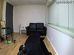 Blonde skinny slut gags on cock in hardcore anal