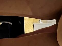 husband and wife have sex with blowjob in kitchen