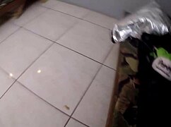 In the pub, this Latina with big tits gives a blowjob and gets creampied by a monster cock.