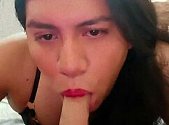 I like sucking my dildo while crossdressing