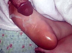 i messed up and shot my jizz all over her oiled feet, oh no