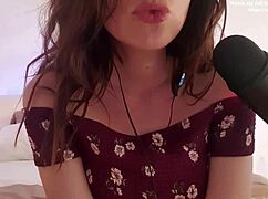 german teen gives dirty talk while licking her pussy and reaching orgasm