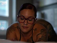 in the dimly lit room, santana red, a tattooed latina with juicy huge ass, shakes her big booty seductively for the camera