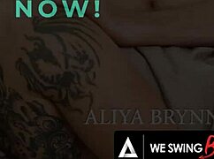 We swing both ways! Watch Aliya Brynn in a steamy bisexual threesome with two men!