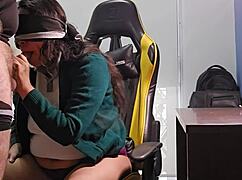 Mexican student squirts tits while teacher fucks her in classroom