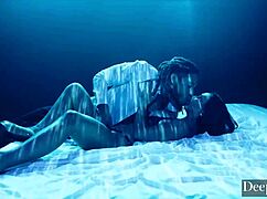 Gorgeous Sarah submits to deep interracial blowjob