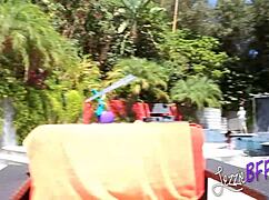 Lezzie Bff: Cute Teen 18+ Lesbians Fuck In The Kitchen At A Party!