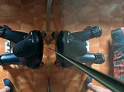 so this milf got chairtied and blindfolded, then he fucked her face hard till he came in her mouth